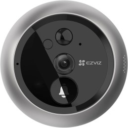 EZVIZ chytrý dveřní videotelefon DP2 2K/ Wi-Fi/ kamera 2304 x 1296/ H.265/ kukátko/ zvonek/ IR do 5m/ PIR/ LCD 4,3"