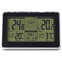 NEDIS meteostanice WEST400B/ vnitřní a venkovní/ digitální/ bezdrátový senzoru počasí/ předpověď počasí/ čas/ LED/ budík