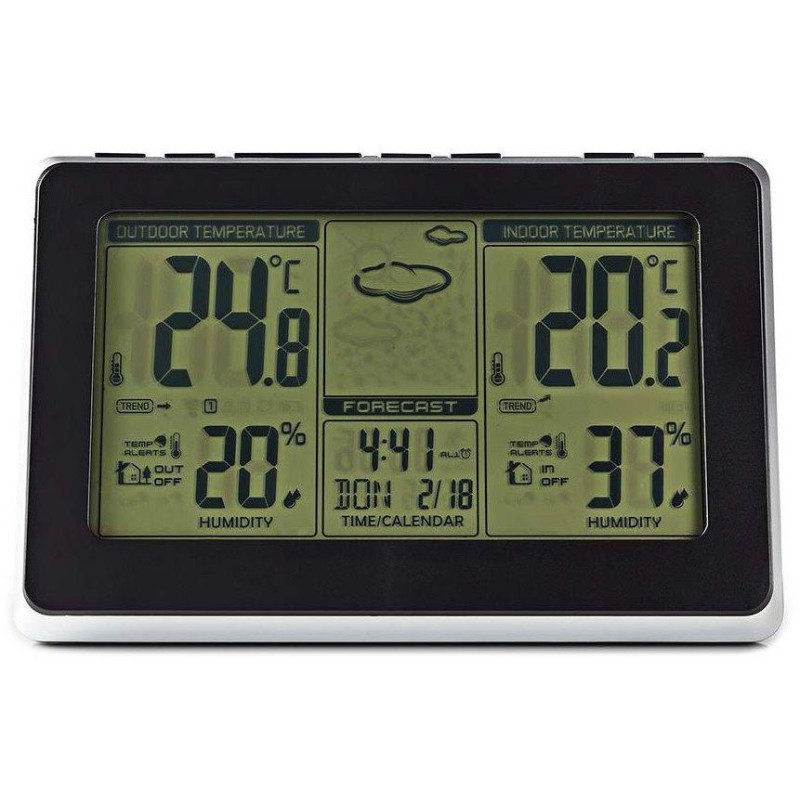 NEDIS meteostanice WEST400B/ vnitřní a venkovní/ digitální/ bezdrátový senzoru počasí/ předpověď počasí/ čas/ LED/ budík