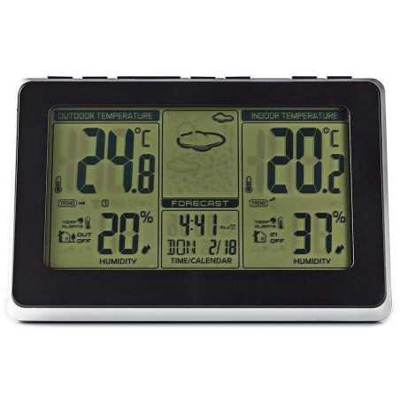 NEDIS meteostanice WEST400B/ vnitřní a venkovní/ digitální/ bezdrátový senzoru počasí/ předpověď počasí/ čas/ LED/ budík