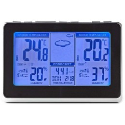 NEDIS meteostanice WEST400B/ vnitřní a venkovní/ digitální/ bezdrátový senzoru počasí/ předpověď počasí/ čas/ LED/ budík