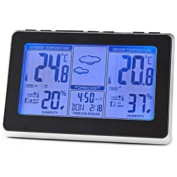 NEDIS meteostanice WEST400B/ vnitřní a venkovní/ digitální/ bezdrátový senzoru počasí/ předpověď počasí/ čas/ LED/ budík