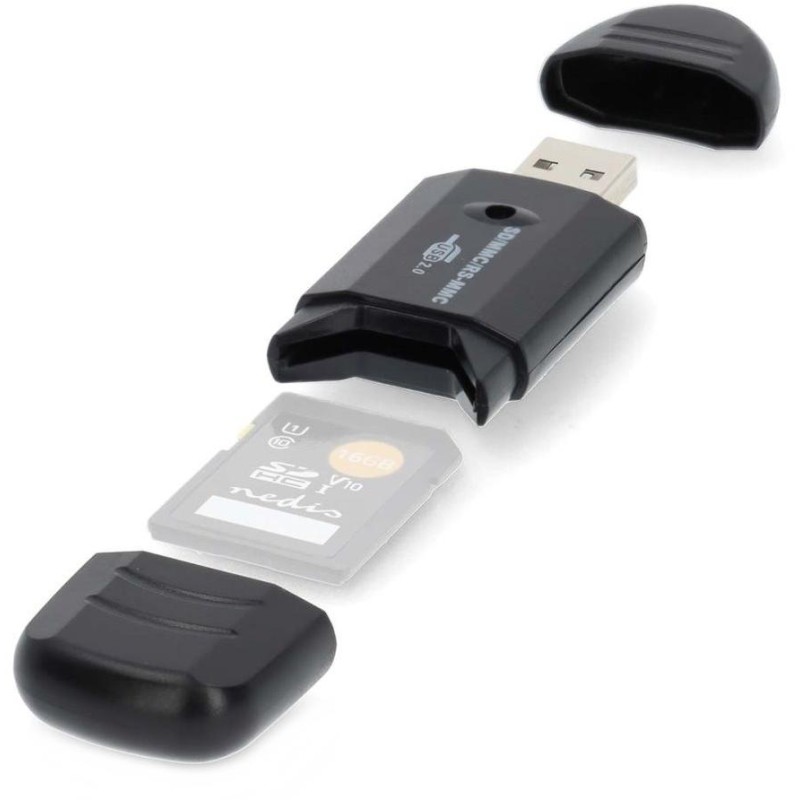 NEDIS čtečka paměťových karet/ MMC / SD / SDHC / USB 2.0/ černá