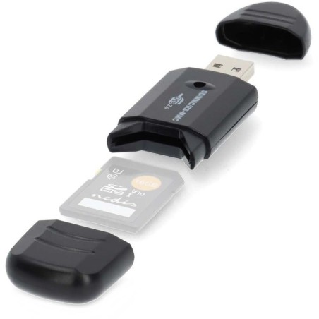 NEDIS čtečka paměťových karet/ MMC / SD / SDHC / USB 2.0/ černá
