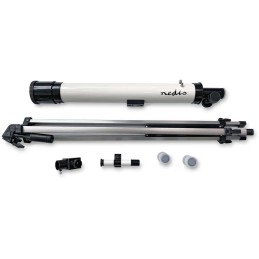 NEDIS teleskop SCTE5060WT/ clona 50 mm/ ohnisková vzdálenost 600 mm/ hledáček 5 x 24/ výška 125 cm/ Tripod/ bílo-černý