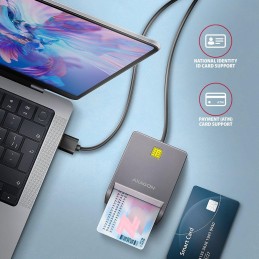 AXAGON čtečka kontaktních smart karet USB-A (eObčanka) / Smart Card / CRE-SM3T / USB 2.0 / 1,3m
