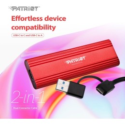 PATRIOT TRANSPORTER Lite 1TB Portable SSD / USB 3.2 Gen2 / USB-C / externí / hliníkové tělo / červený