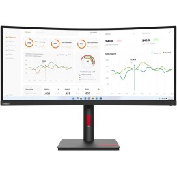 Lenovo T34w-30/ 34" VA, prohnutý/ 3440x1440/ 21:9/ 350cd/m2cmd/ 3000:1 / 4ms/ HDMI/ DP/ USB/ RJ45/ VESA/ černý