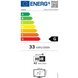 Lenovo P32pz-30/ 31,5" IPS / 3840x2160/ 16:9/ 650cd/m2cmd/ 1000:1 / 4ms/ HDMI/ DP/ USB/ RJ45/ VESA/ PIVOT/ černý