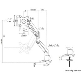 Neomounts  DS70-250BL1 NEXT Slim Desk Mount, single display (topfix clamp/grommet), black