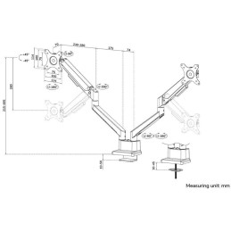 Neomounts DS70-250SL2 Neomounts NEXT Slim Desk Mount, double display (topfix clamp/grommet), silver