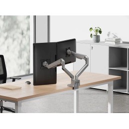 Neomounts DS70-250SL2 Neomounts NEXT Slim Desk Mount, double display (topfix clamp/grommet), silver