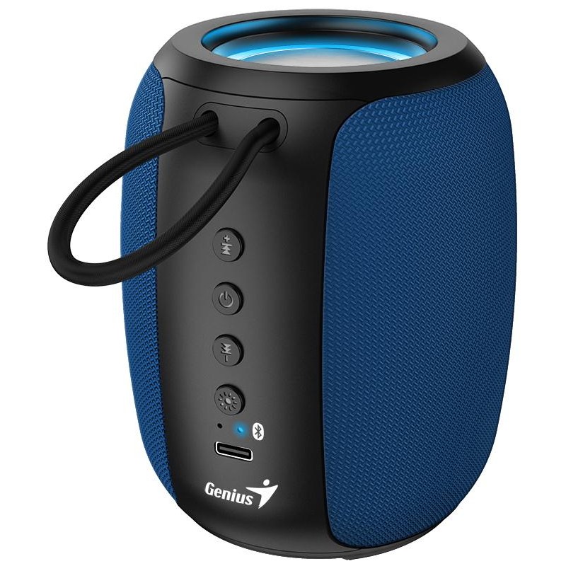 GENIUS repro SP-915BT Blue/ Bluetooth 5.3/ 5W/ mikrofon/ Copilot AI komunikace/ USB-C nabíjení/ černomodré