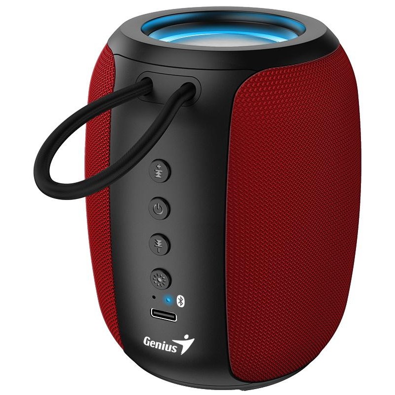GENIUS repro SP-915BT Red/ Bluetooth 5.3/ 5W/ mikrofon/ Copilot AI komunikace/ USB-C nabíjení/ černočervené