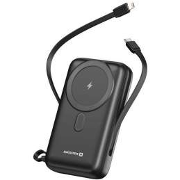 Swissten power bank 20000 mah pd 20w s integrovanými kabely  usb-c a lightning (kompatibilní s magsafe)