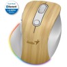 GENIUS Ergo 9000S Pro Pine Wood/ duální Bluetooth+2,4GHz/ 2400dpi/ bezdrátová/ 6 tlačítek/ dobíjecí/ RGB/ barva borovice
