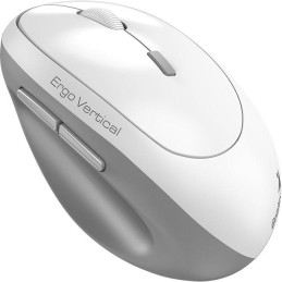 GENIUS Ergo 8350S White Grey/ vertikální/ 2400 dpi/ bezdrátová 2,4GHz+BT 5.3/ 6tlačítek/ Copilot/ tichá/ bílošedá