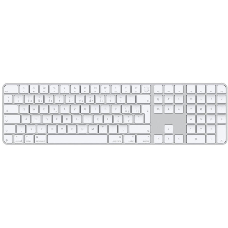 Apple Magic Keyboard s Touch ID (2024) / s Numerickou klávesnicí / Bílé klávesy / USB-C / bezdrátová / CZ Layout