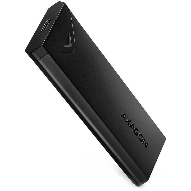 AXAGON box na M.2 NVMe SSD / EEM2-UB2 / USB-C / USB 3.2 Gen2 / černý / kabel 20cm USB-C na USB-C