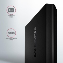AXAGON box na M.2 NVMe SSD / EEM2-UB2 / USB-C / USB 3.2 Gen2 / černý / kabel 20cm USB-C na USB-C