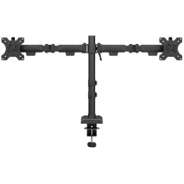 Neomounts NERO Double Flat Screen Desk Mount 10-32 " (phone holder+Quick-fix clamp/grommet)