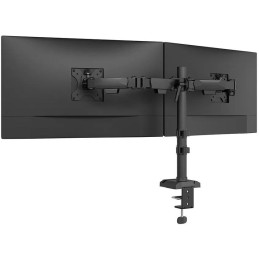 Neomounts NERO Double Flat Screen Desk Mount 10-32 " (phone holder+Quick-fix clamp/grommet)