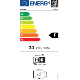 Phantom Gaming by Asrock monitor PG34QRT3A 34" mini OLED 3440x1440/180Hz/1ms/2xHDMI/DP/USB/výškově nastav./wi-Fi anténa
