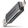 Czytnik kart pamięci microSD/SD AXAGON / CRE-DAC / USB 3.2 gen1 / USB-A + USB-C / obudowa metalowa