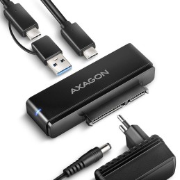 AXAGON USB-A/C PRO adaptér pro 2,5"/3,5" SATA SSD/HDD / ADSA-FPX / USB 3.2 Gen2 / SATA 6G / USB-A + USB-C / 0,6m