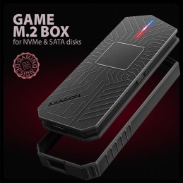 AXAGON externí RGB box pro M.2 NVMe SSD / EEM2-GAM / USB-C / USB 3.2 Gen2 / až 10 Gbit/s / kabel 50cm