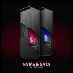 AXAGON externí RGB box pro M.2 NVMe SSD / EEM2-GAM / USB-C / USB 3.2 Gen2 / až 10 Gbit/s / kabel 50cm