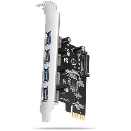 AXAGON řadič do PCIe pro 4x USB Typ-A / USB 5Gbps / PCEU-430RS / SP/ čip Renesas