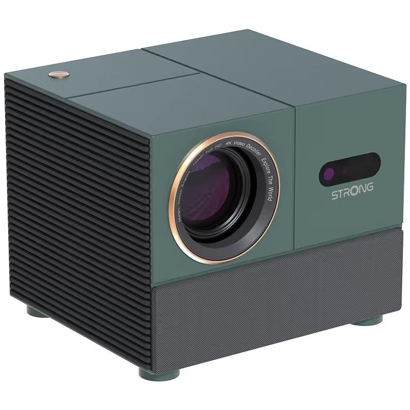 STRONG projektor MIRA 1/ LCD/ FHD (1920x1080)/ 300 ANSI lm/ USB 2.0/ HDMI/ BT/ Wi-Fi/ Repro/ Android 11/ šedo-zelený