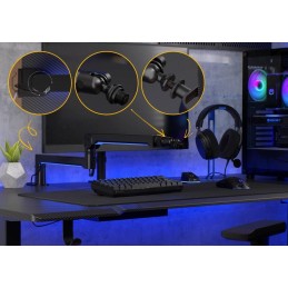 Endorfy rameno na mikrofon Broadcast Low Profile RGB Boom Arm / 360st. rotace / kulová hlava / LED osvětlení