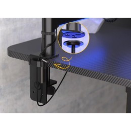 Endorfy rameno na mikrofon Broadcast Low Profile RGB Boom Arm / 360st. rotace / kulová hlava / LED osvětlení