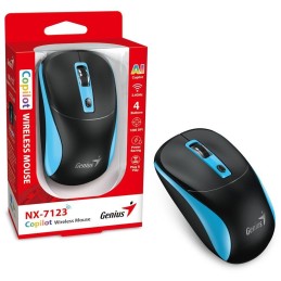 GENIUS NX-7123 BlackBlue/ 1200 dpi/ bezdrátová/ Copilot/ 4tlačítková/ černomodrá