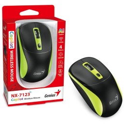 GENIUS NX-7123 BlackGreen/ 1200 dpi/ bezdrátová/ Copilot/ 4tlačítková/ černozelená