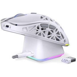 Endorfy myš LIV Plus Onyx White Wireless / PAW3395 / Khail GM 8.0 / bezdrátová / ultralehká / dockovací stanice / bílá