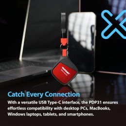 PATRIOT Portable SSD PDP31 1TB M.2 2230 format / USB 3.2 Gen2 / USB Type-C / externí / černo-červený