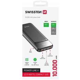 Swissten Power bank 10000 mAh POWER LINE II - černá