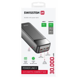 Swissten Power bank 30000 mAh POWER LINE II - černá