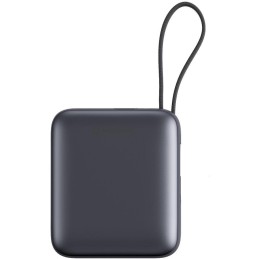 Swissten Power bank 10000 mAh s integrovanými kabely - USB-C, A, Lightning / šedá