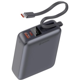 Swissten Power bank 20000 mAh 45W s integrovaným kabelem USB-C / šedá