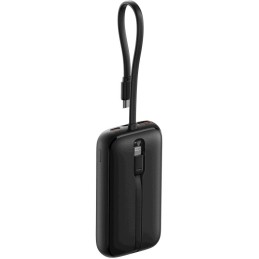 Swissten Power bank VOLTBOX 35W 10000 mAh s integrovanými kabely - USB-C, A, Lightning / černá