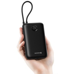 Swissten Power bank VOLTBOX 35W 20000 mAh s integrovanými kabely - USB-C, A, Lightning / černá