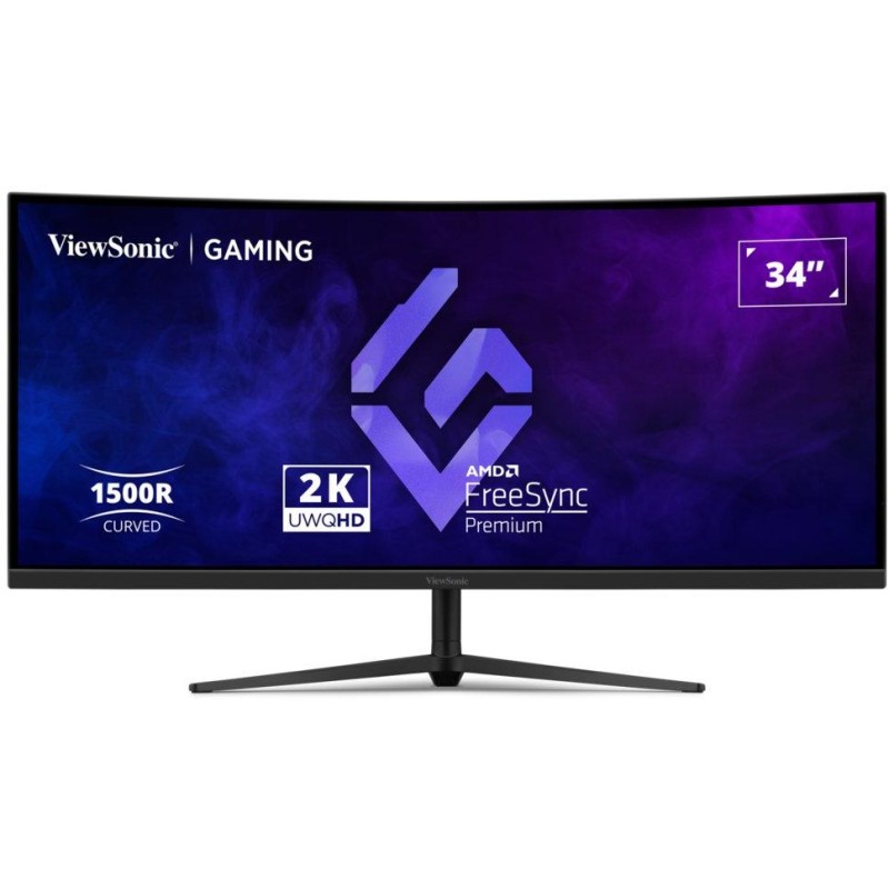 ViewSonic VX3418C-2K '34" 21:9, 3440 x 1440, VA, 1500R zakřivený, 180Hz, 1ms MPRT, 2 HDMI, 2 DP, speakers, výš. nast.