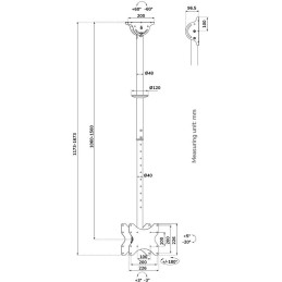 Neomounts CL35-340BL22  Back-to-Back Screen Ceiling Mount (Height: 106-156 cm)