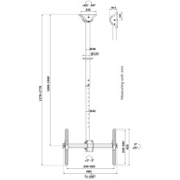 Neomounts CL35-440BL16L  Flat Screen Ceiling Mount (Height: 106-156 cm)