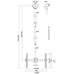 Neomounts CL35-440BL16XL  Flat Screen Ceiling Mount (Height: 250-300 cm)