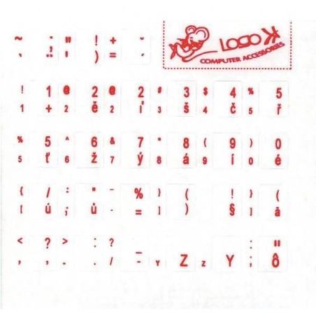 PremiumCord přelepky na klávesnici/ české/ červené